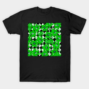 POINSETTIAS GREEN AND HARLEQUIN BLACK AND WHITE T-Shirt